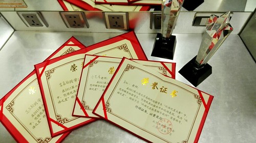 荣誉证书及奖杯 荣誉证书及奖杯